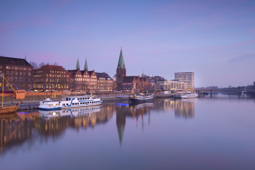 En smuk by ved Weser floden