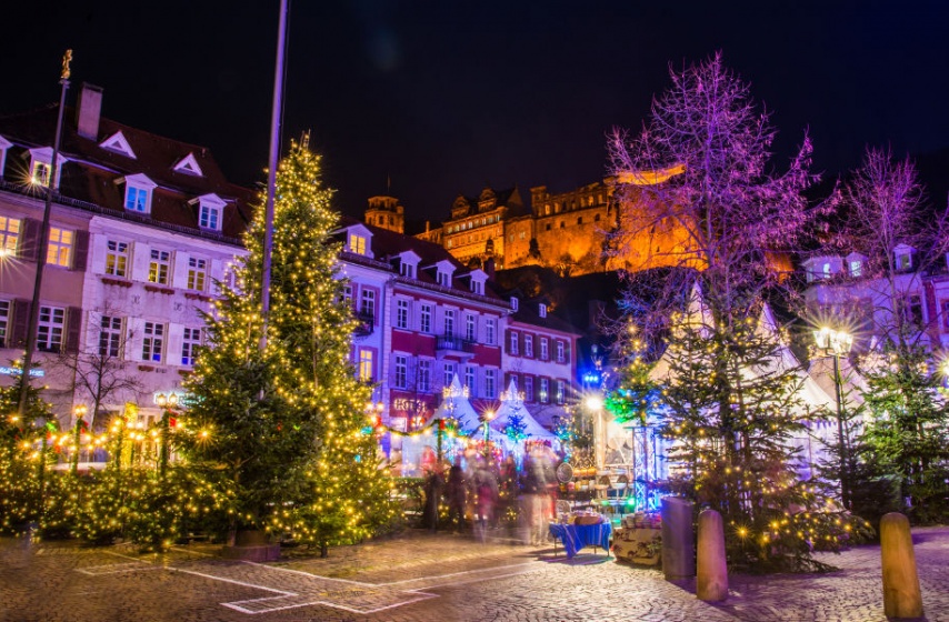 Vi oplever julemarked i Heidelberg