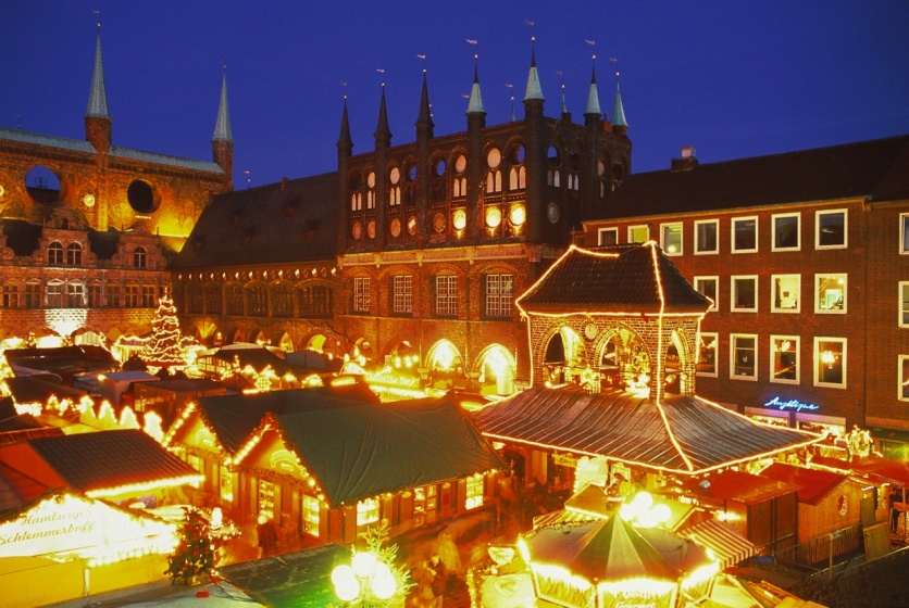 Lübeck er også pyntet smukt til jul