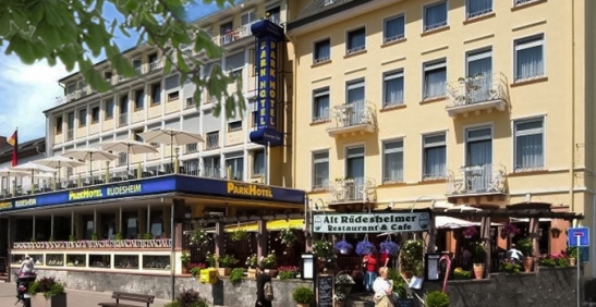 Vi skal bo i Rüdesheim lige ved Rhinfloden - På Park Hotel